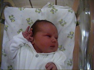 [ After testing, sucking through nose, 
giving shots, bathing and finally dressed]